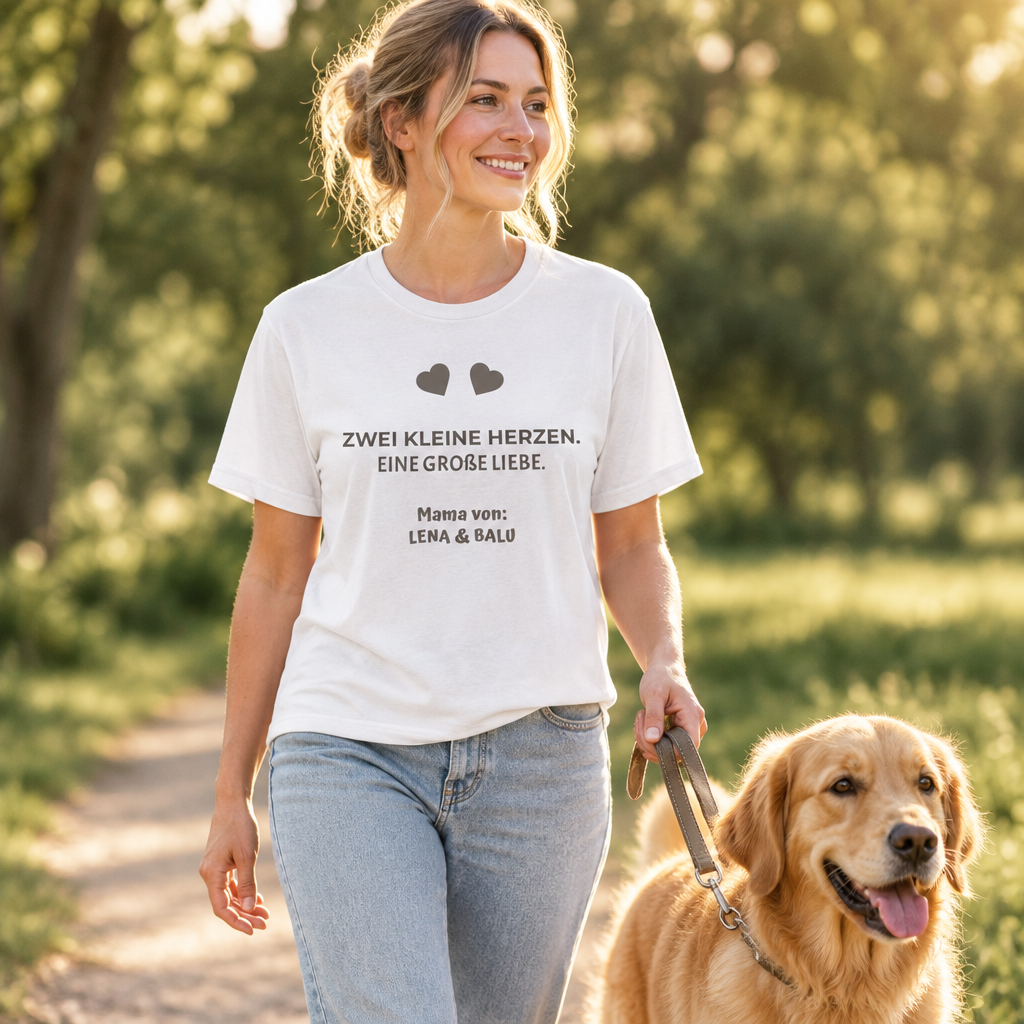 Mama Shirt personalisiert – „Zwei kleine Herzen. Eine große Liebe.“ | Cozee