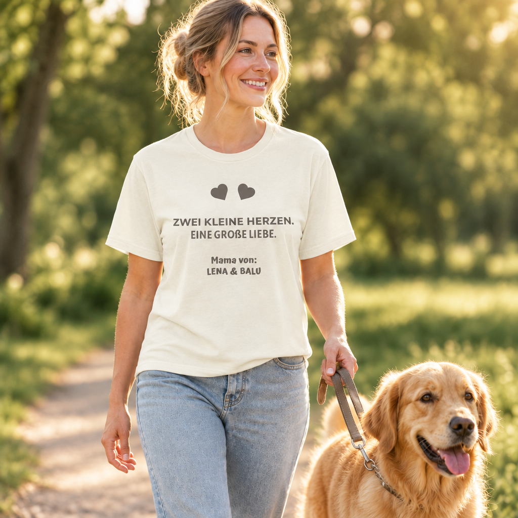 Mama Shirt personalisiert – „Zwei kleine Herzen. Eine große Liebe.“ | Cozee