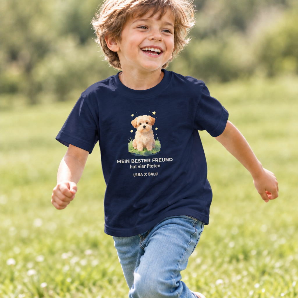 Personalisiertes Kinder T-Shirt mit Name – „Mein bester Freund“ | Hund | Cozee