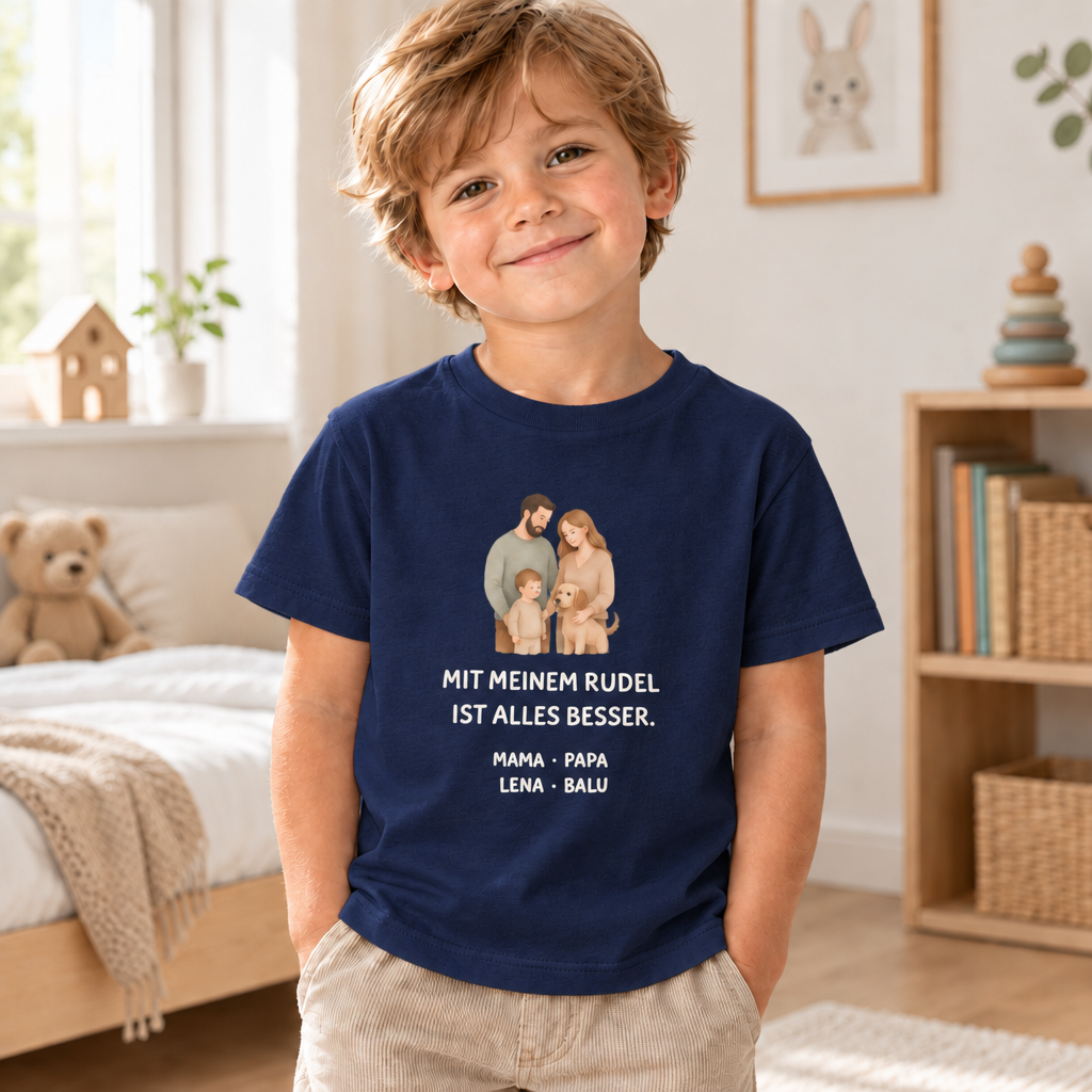 Kinder T-Shirt personalisiert – Unser kleines Rudel