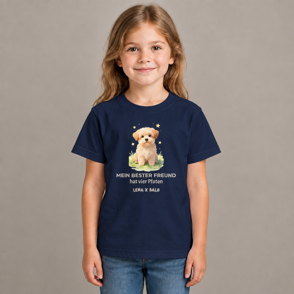 Personalisiertes Kinder T-Shirt mit Name – „Mein bester Freund“ | Hund | Cozee