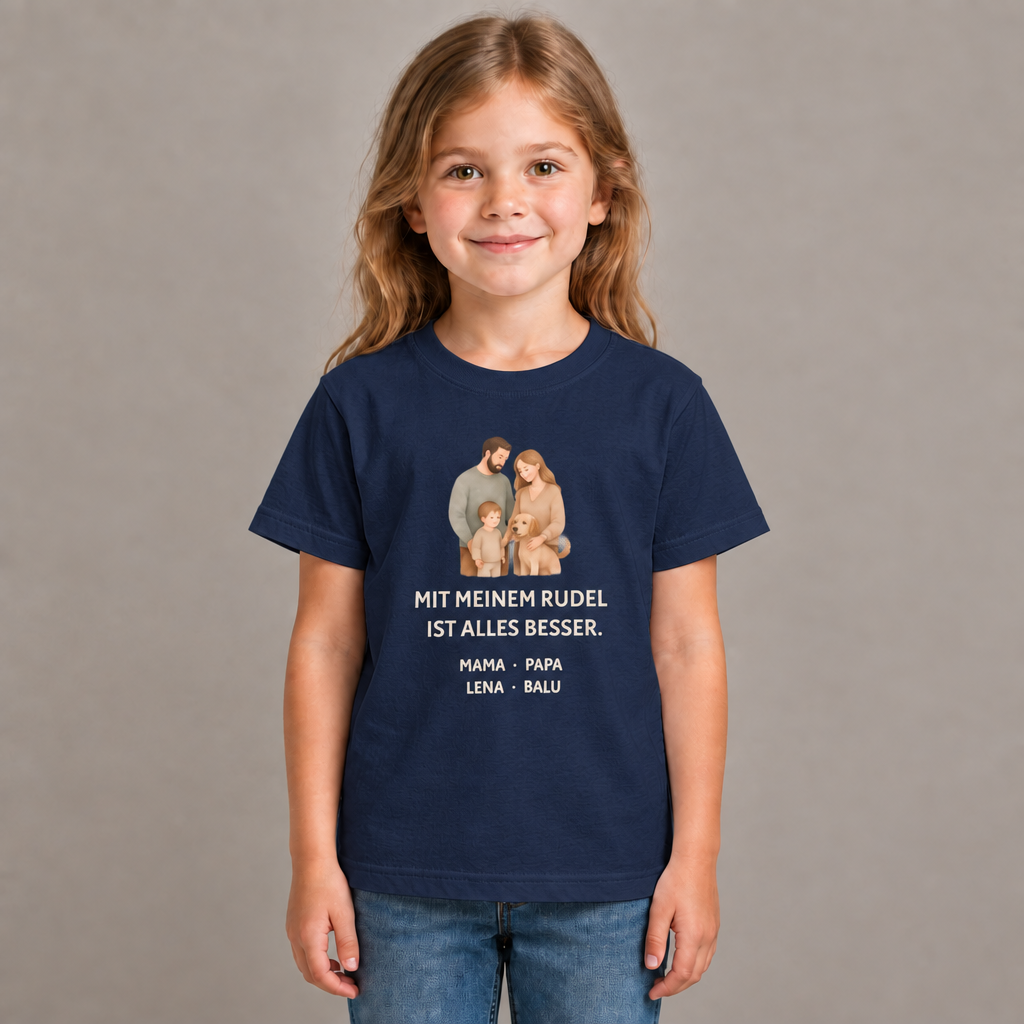 Kinder T-Shirt personalisiert – Unser kleines Rudel