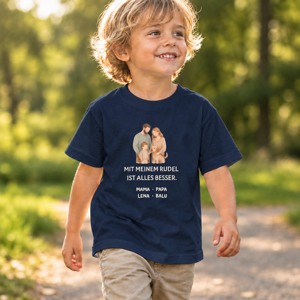 Kinder T-Shirt personalisiert – Unser kleines Rudel