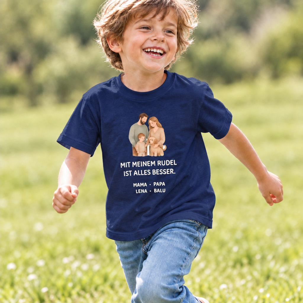 Kinder T-Shirt personalisiert – Unser kleines Rudel