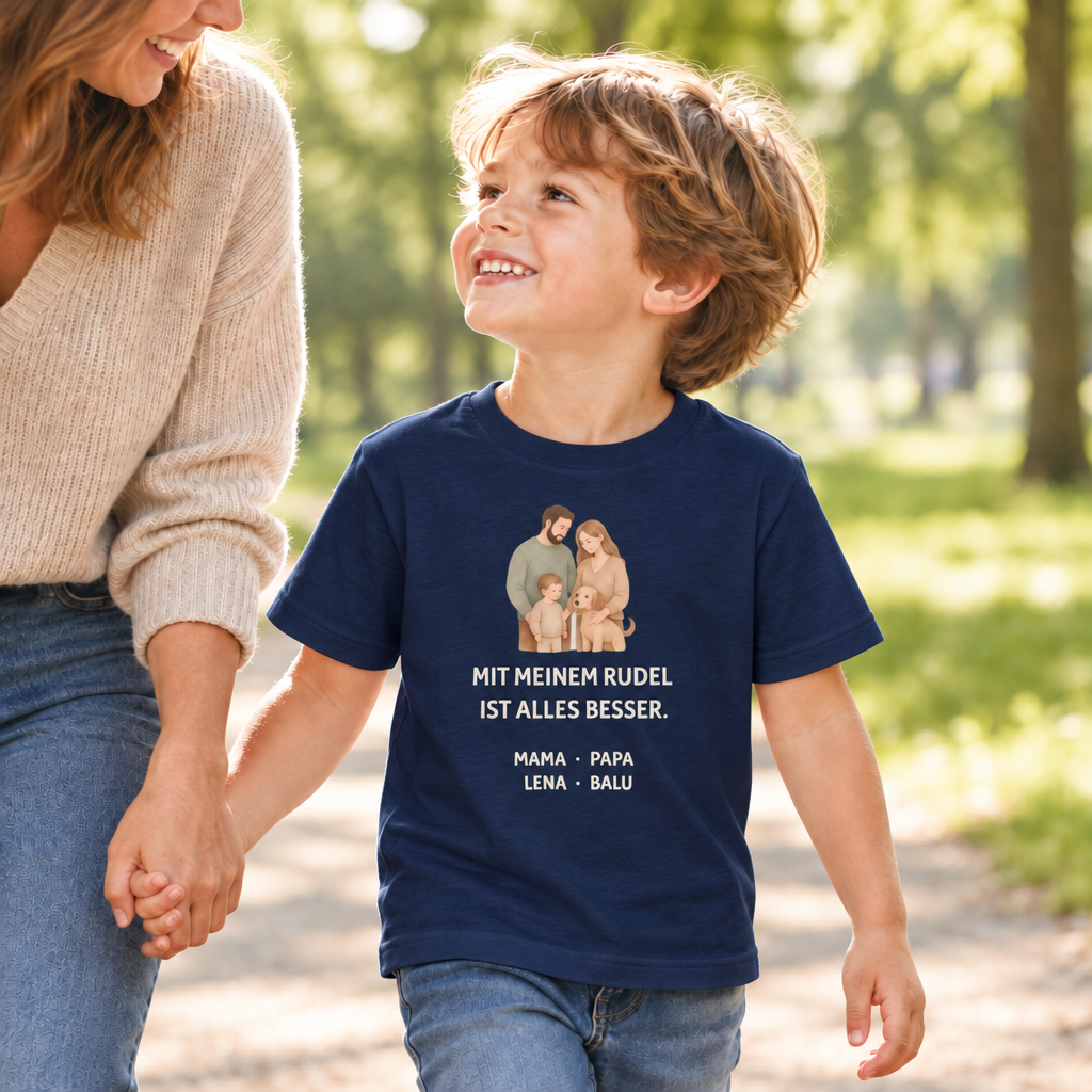Kinder T-Shirt personalisiert – Unser kleines Rudel