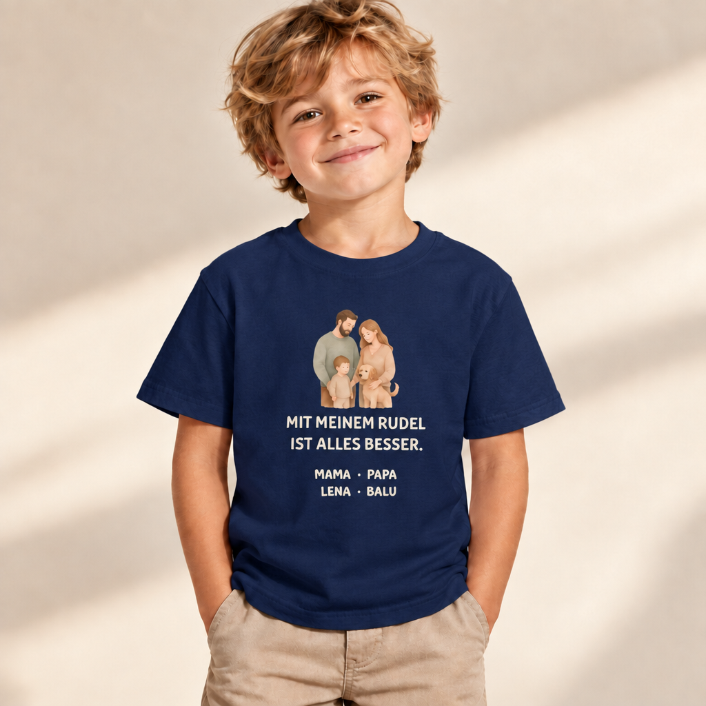 Kinder T-Shirt personalisiert – Unser kleines Rudel