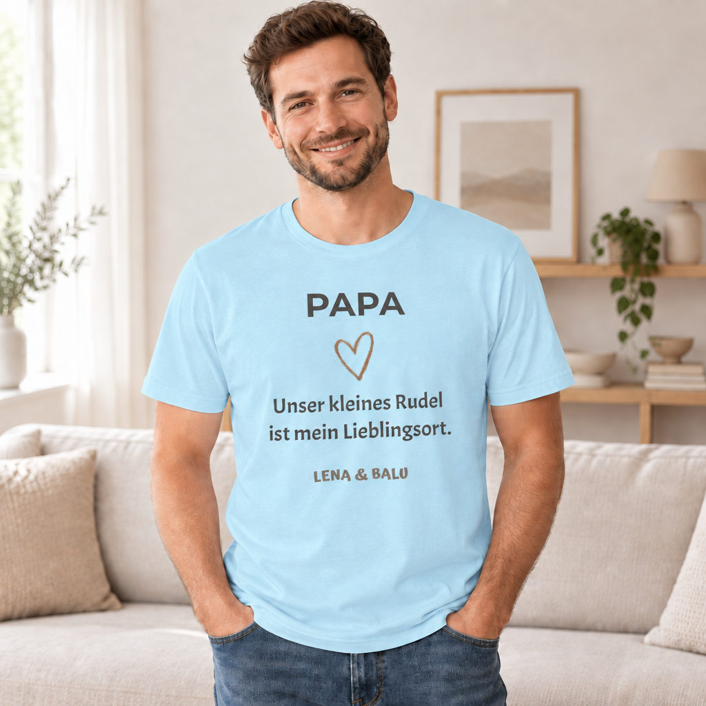 Papa Shirt personalisiert – Unser kleines Rudel