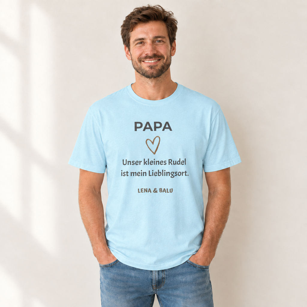Papa Shirt personalisiert – Unser kleines Rudel