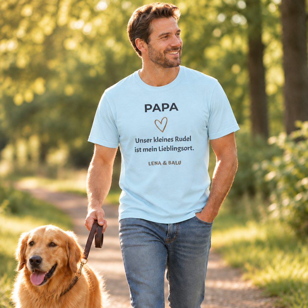 Papa Shirt personalisiert – Unser kleines Rudel