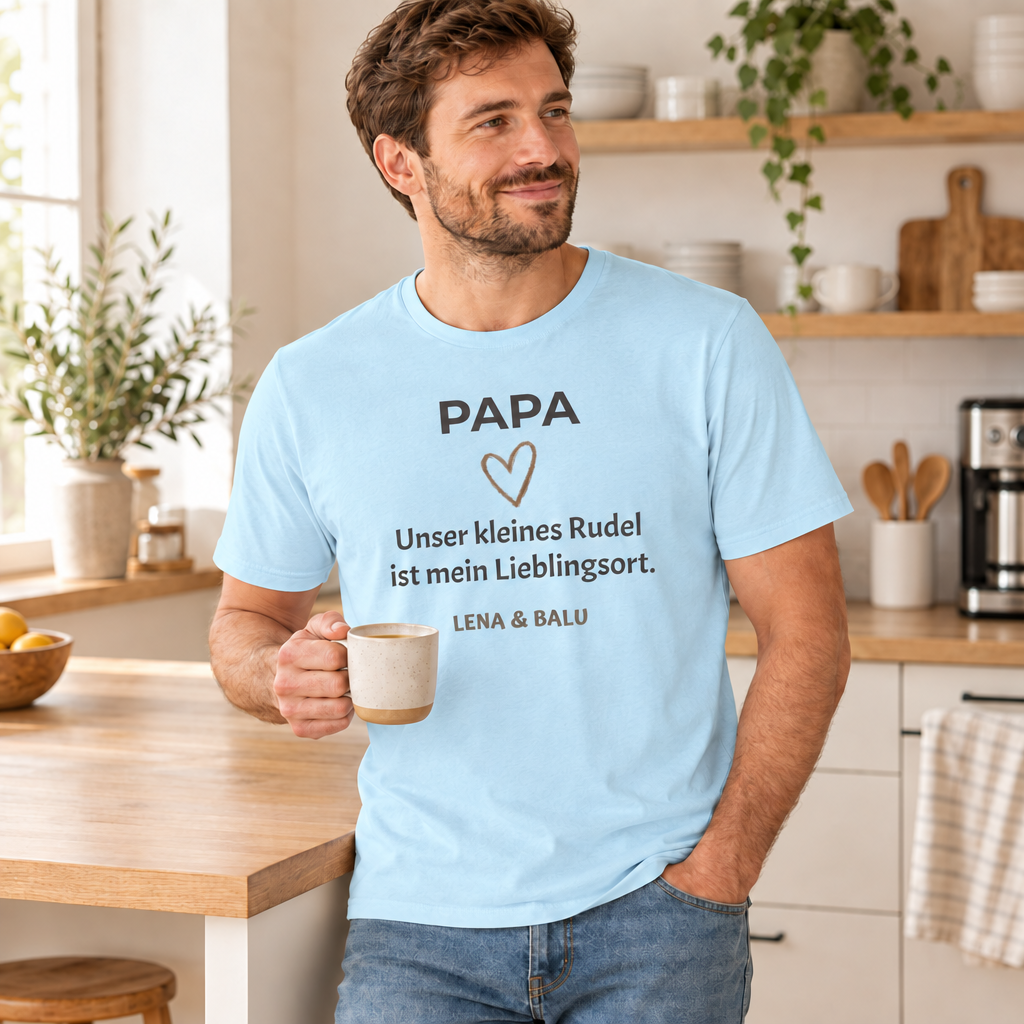 Papa Shirt personalisiert – Unser kleines Rudel