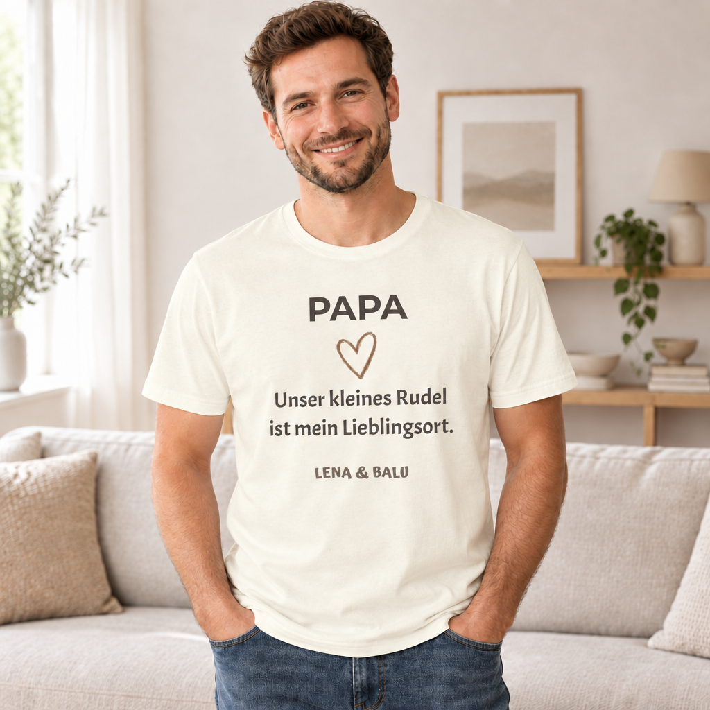 Papa Shirt personalisiert – Unser kleines Rudel