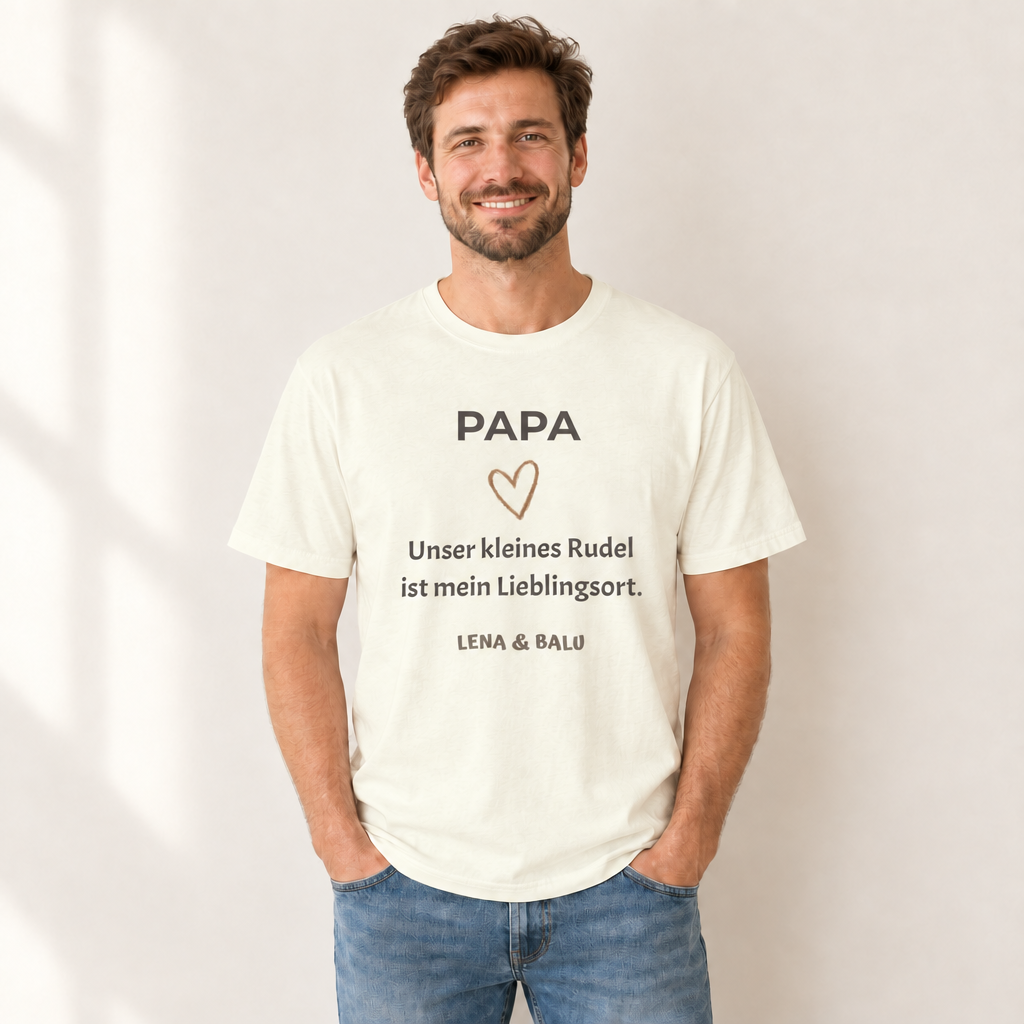 Papa Shirt personalisiert – Unser kleines Rudel