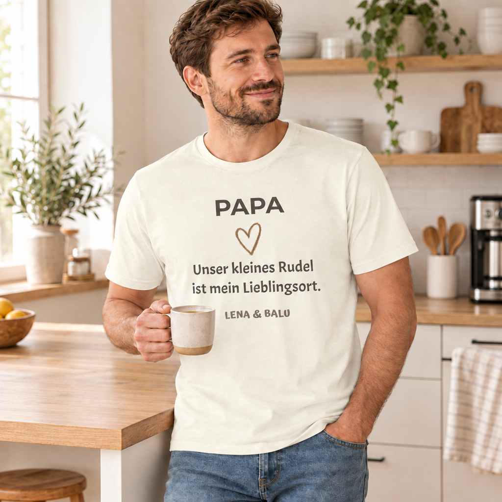 Papa Shirt personalisiert – Unser kleines Rudel