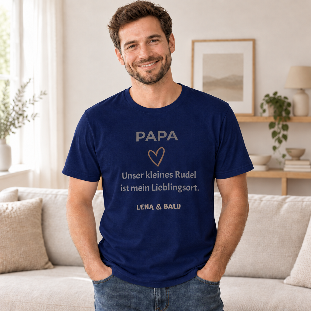 Papa Shirt personalisiert – Unser kleines Rudel