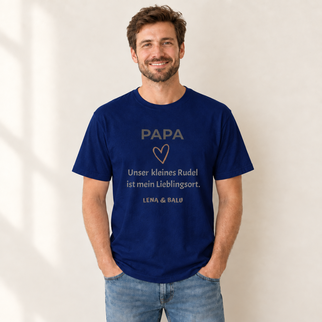 Papa Shirt personalisiert – Unser kleines Rudel