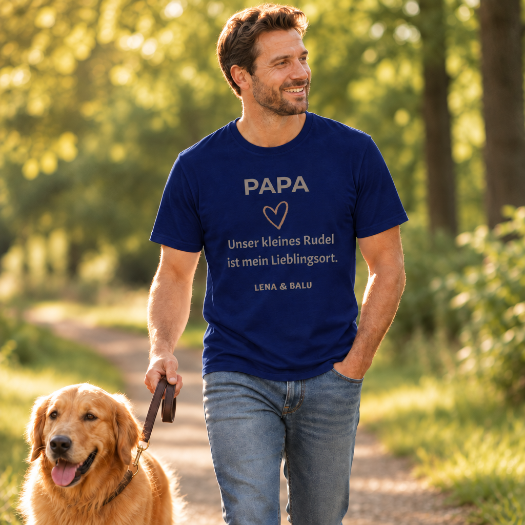 Papa Shirt personalisiert – Unser kleines Rudel