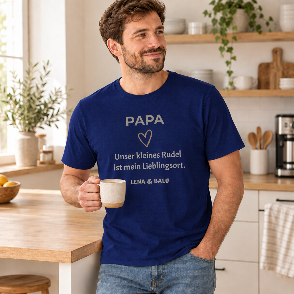 Papa Shirt personalisiert – Unser kleines Rudel