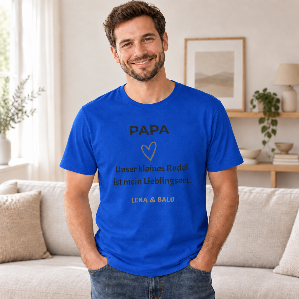 Papa Shirt personalisiert – Unser kleines Rudel