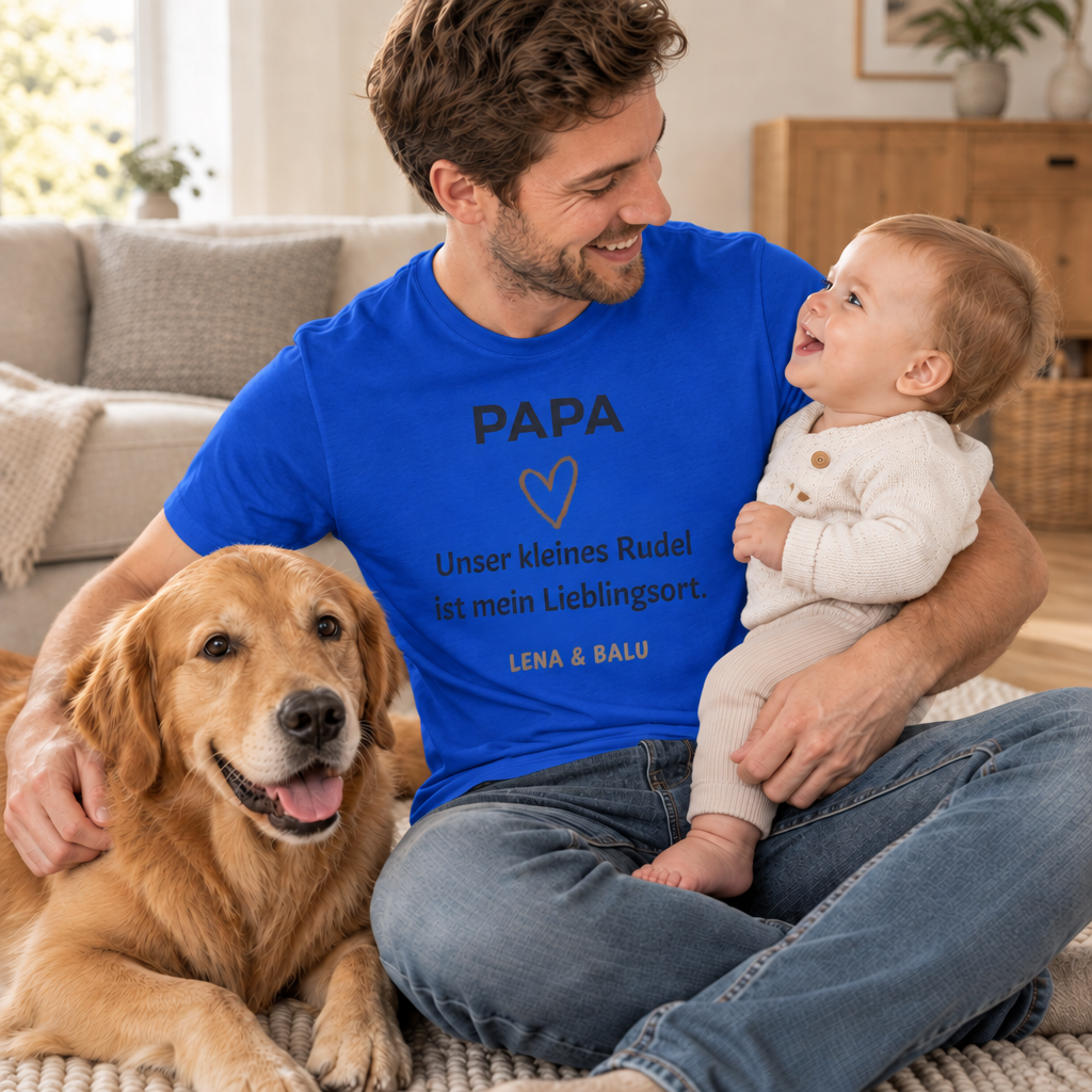 Papa Shirt personalisiert – Unser kleines Rudel