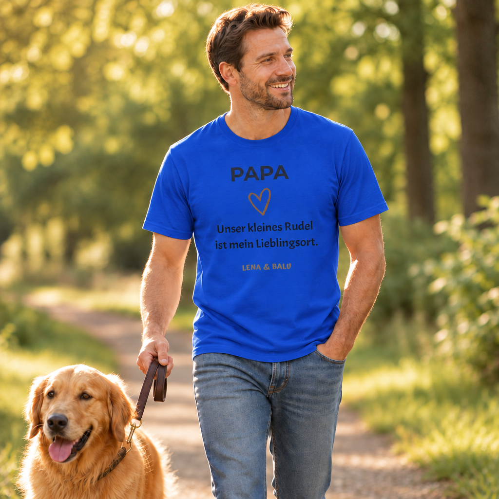 Papa Shirt personalisiert – Unser kleines Rudel