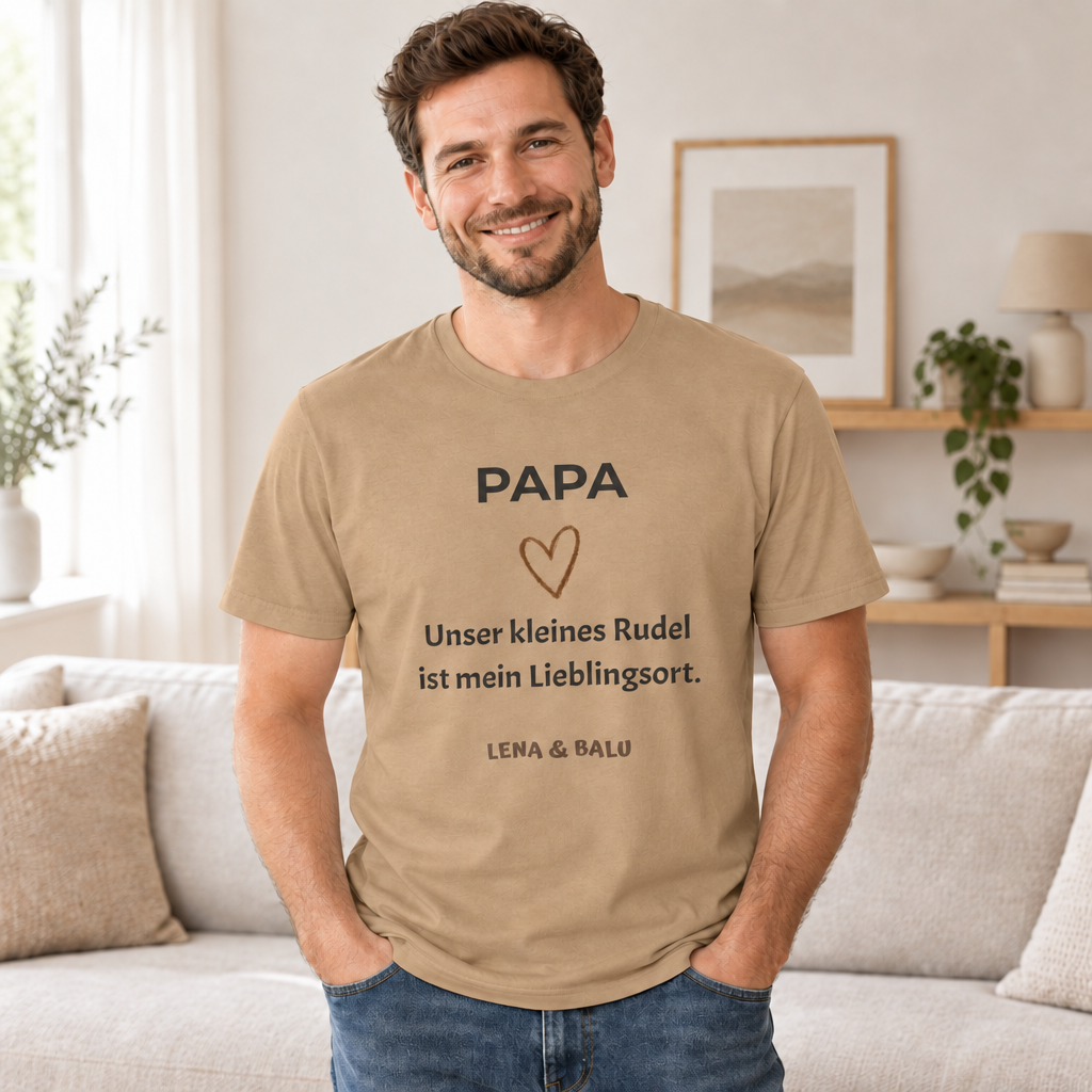 Papa Shirt personalisiert – Unser kleines Rudel
