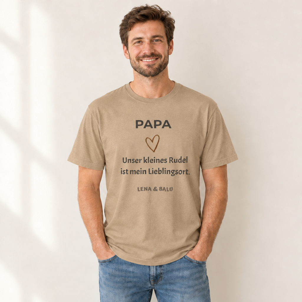 Papa Shirt personalisiert – Unser kleines Rudel