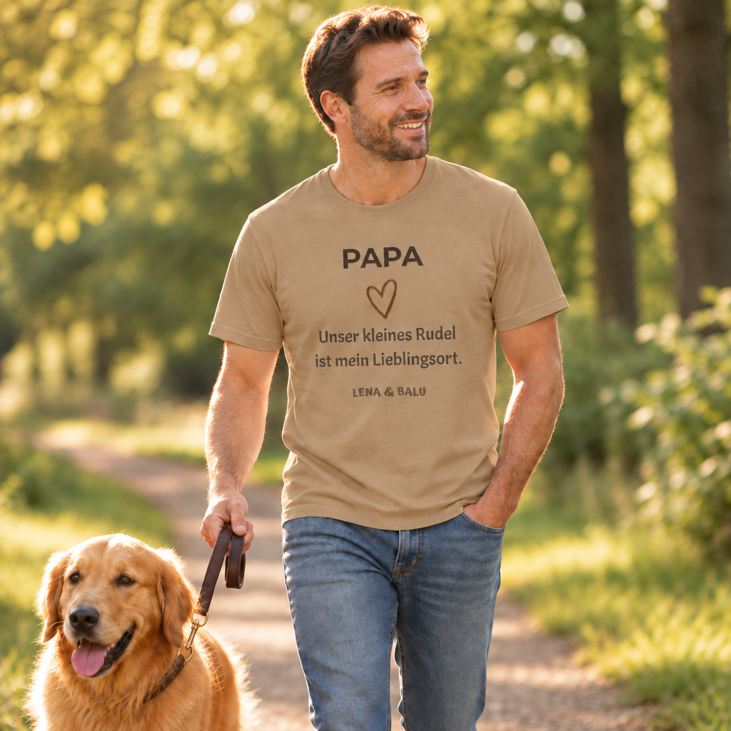 Papa Shirt personalisiert – Unser kleines Rudel