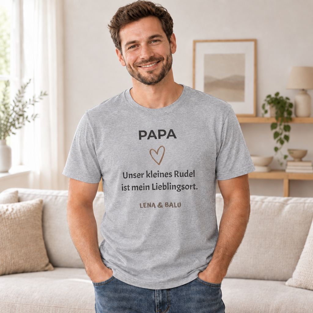 Papa Shirt personalisiert – Unser kleines Rudel