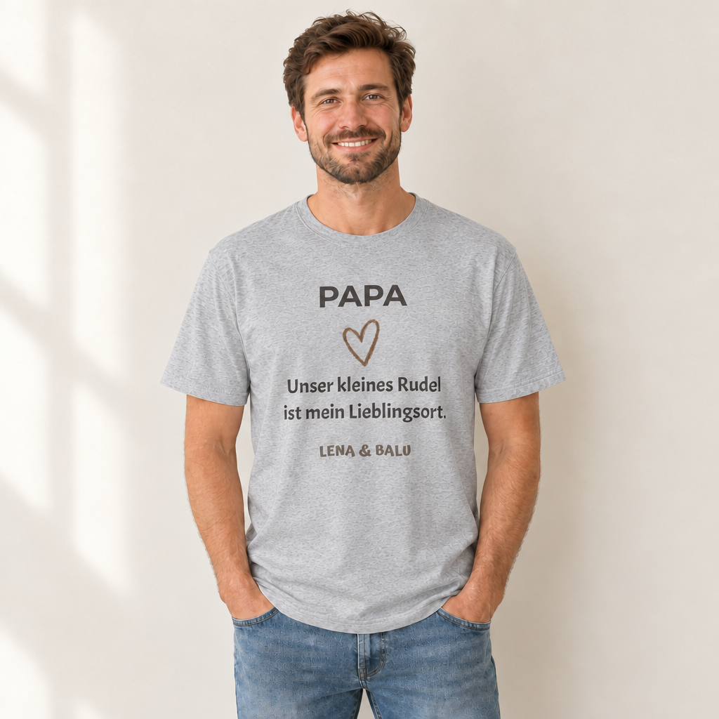 Papa Shirt personalisiert – Unser kleines Rudel