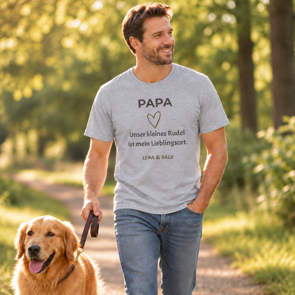 Papa Shirt personalisiert – Unser kleines Rudel