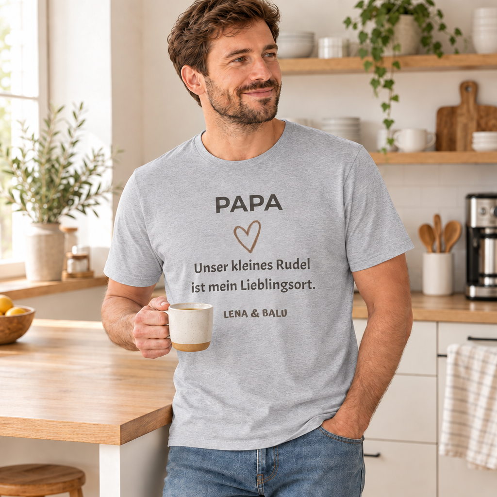 Papa Shirt personalisiert – Unser kleines Rudel