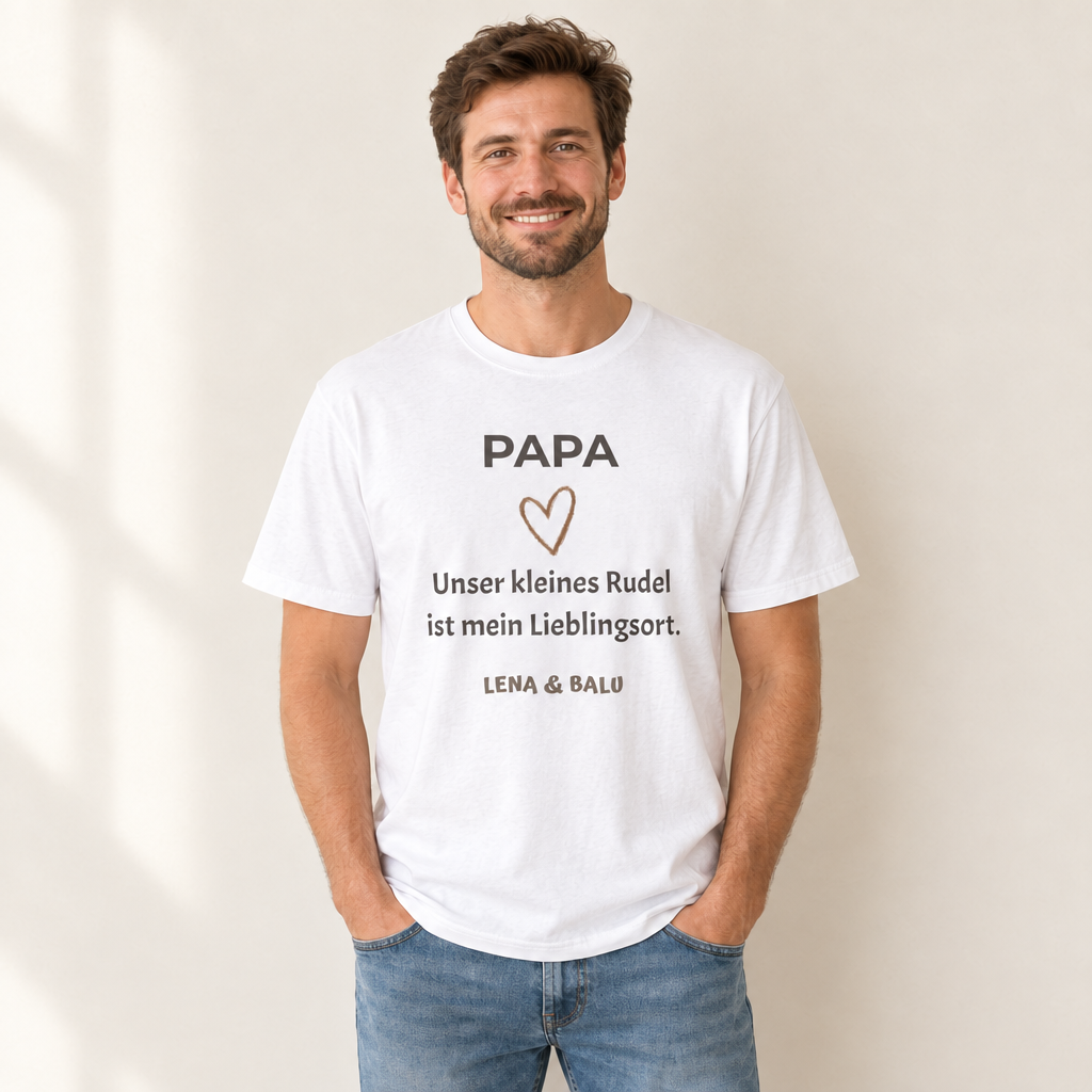 Papa Shirt personalisiert – Unser kleines Rudel
