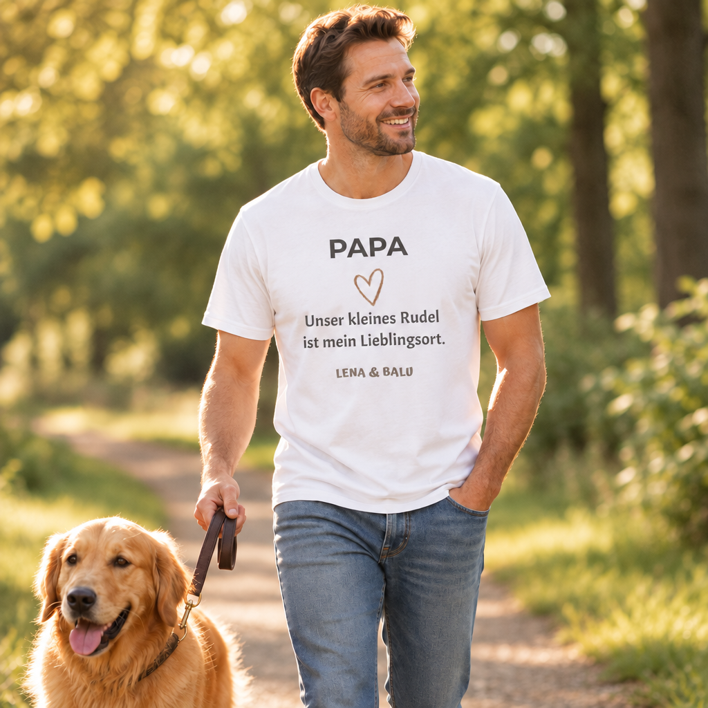 Papa Shirt personalisiert – Unser kleines Rudel