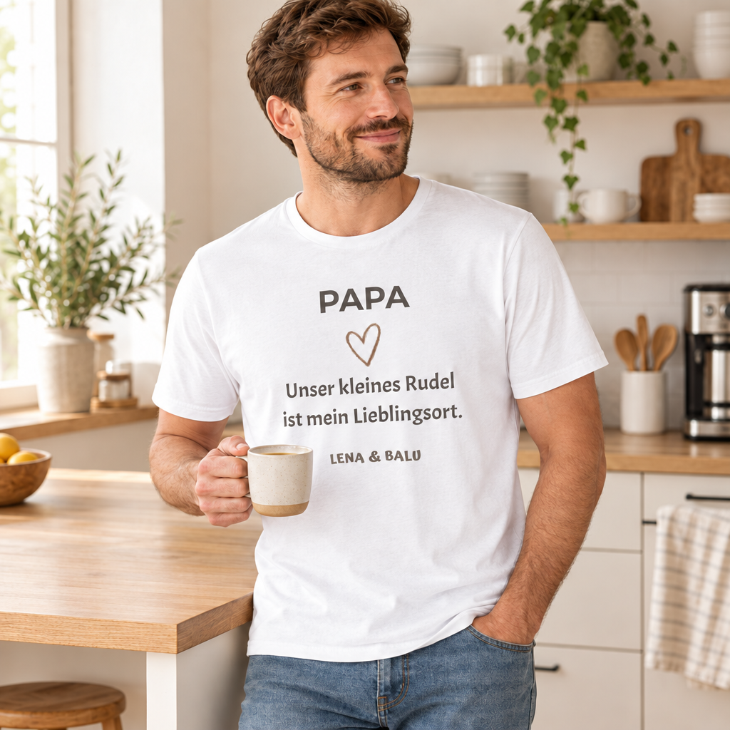 Papa Shirt personalisiert – Unser kleines Rudel