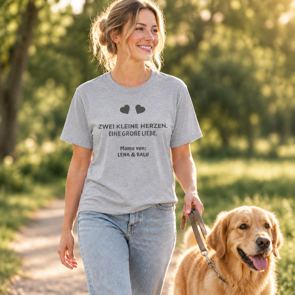 Mama Shirt personalisiert – „Zwei kleine Herzen. Eine große Liebe.“ | Cozee