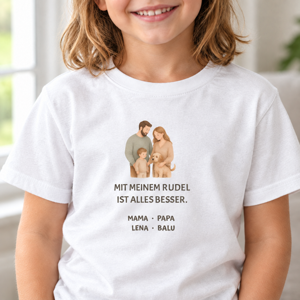 Kinder T-Shirt personalisiert – Unser kleines Rudel