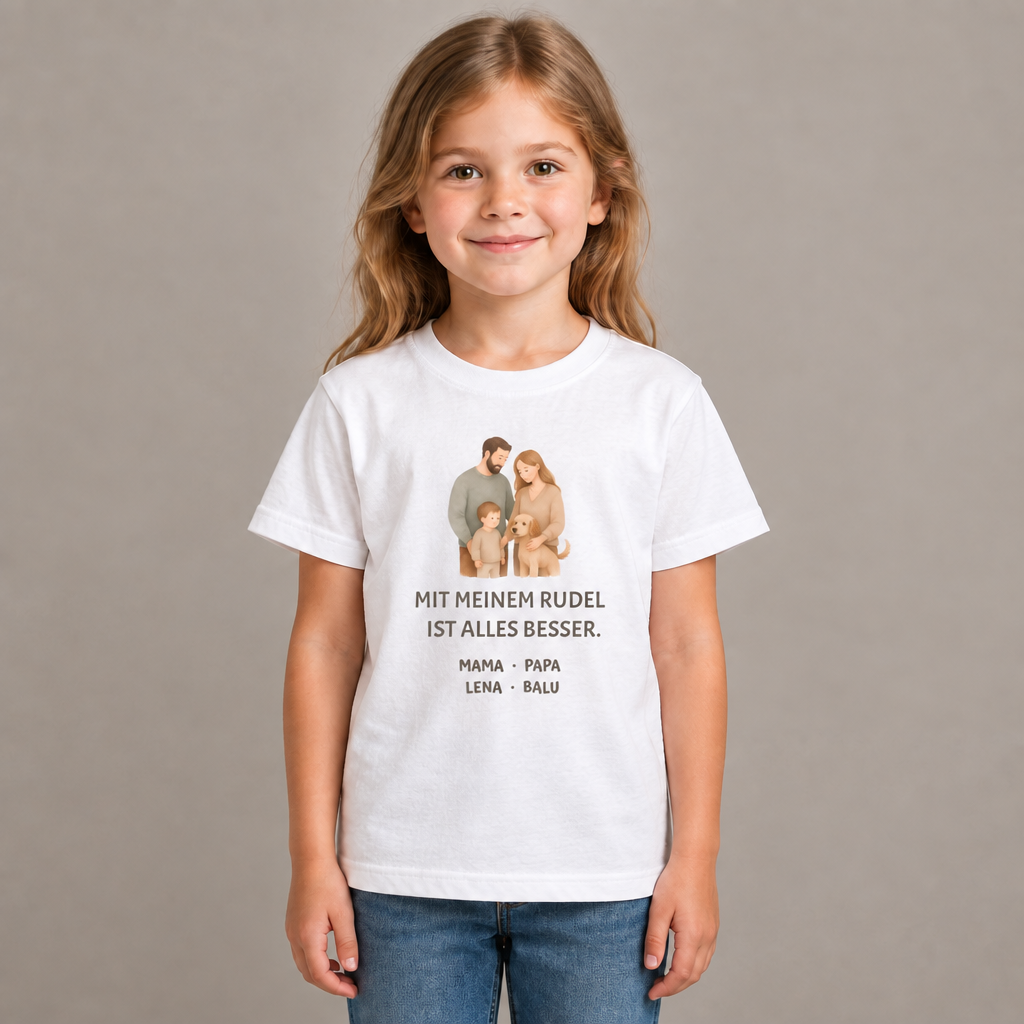 Kinder T-Shirt personalisiert – Unser kleines Rudel