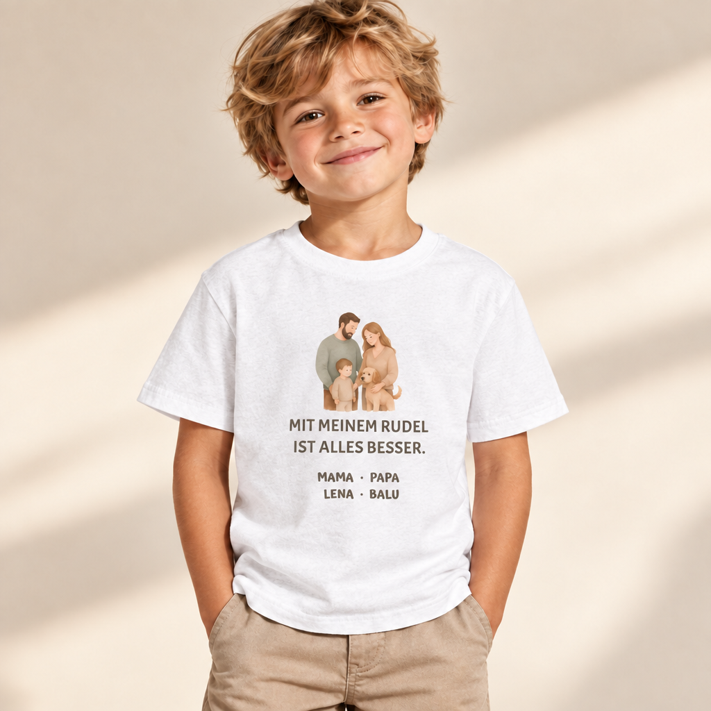 Kinder T-Shirt personalisiert – Unser kleines Rudel