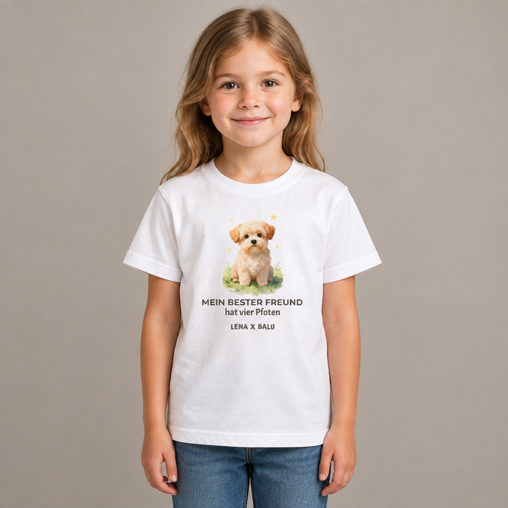 Personalisiertes Kinder T-Shirt mit Name – „Mein bester Freund“ | Hund | Cozee