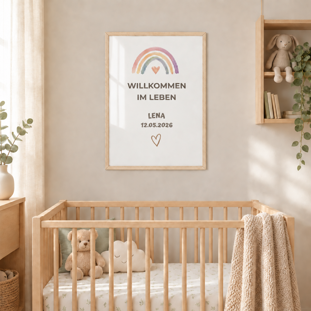 Personalisiertes Baby Poster – Willkommen im Leben