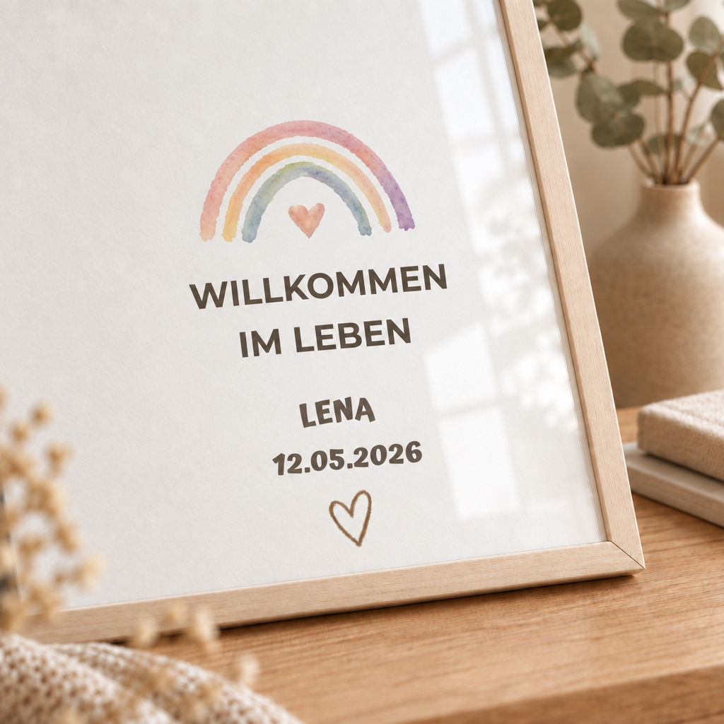 Personalisiertes Baby Poster – Willkommen im Leben