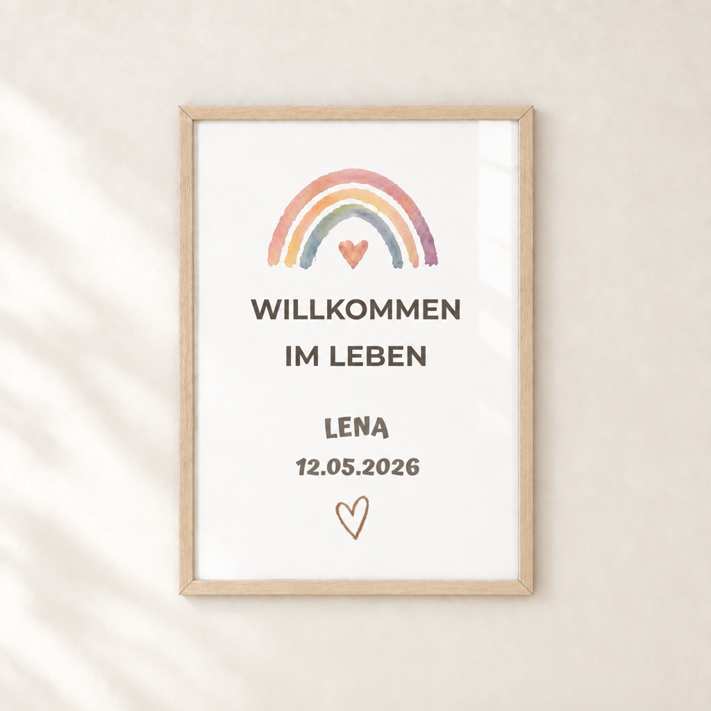 Personalisiertes Baby Poster – Willkommen im Leben
