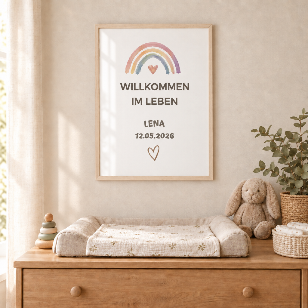 Personalisiertes Baby Poster – Willkommen im Leben