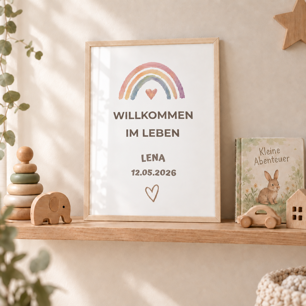 Personalisiertes Baby Poster – Willkommen im Leben