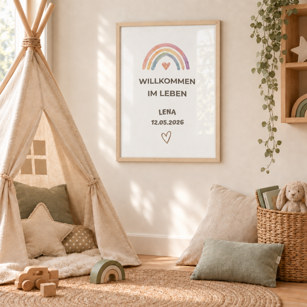 Personalisiertes Baby Poster – Willkommen im Leben
