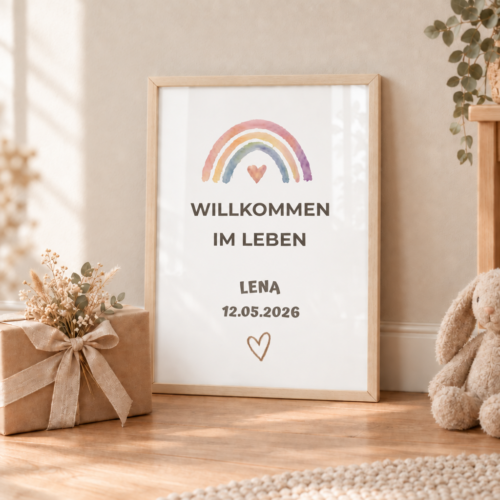 Personalisiertes Baby Poster – Willkommen im Leben