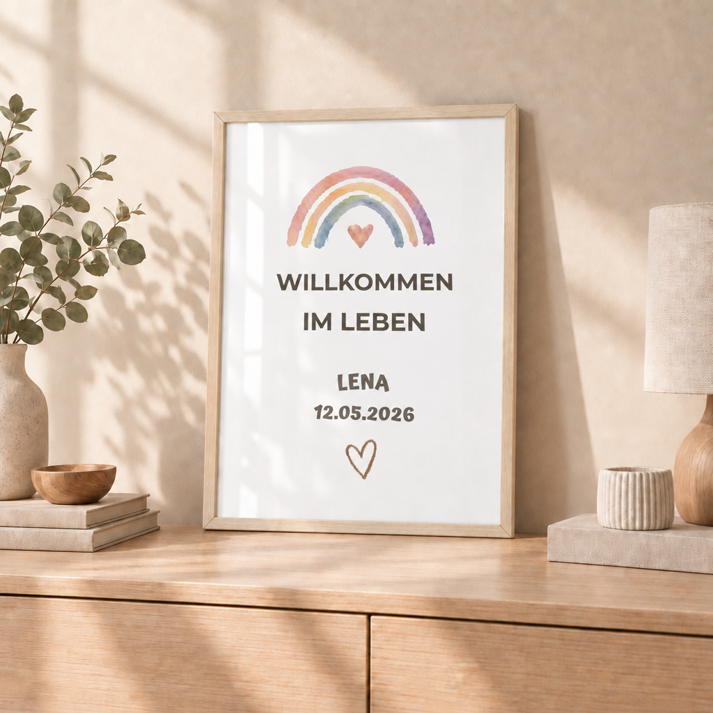 Personalisiertes Baby Poster – Willkommen im Leben