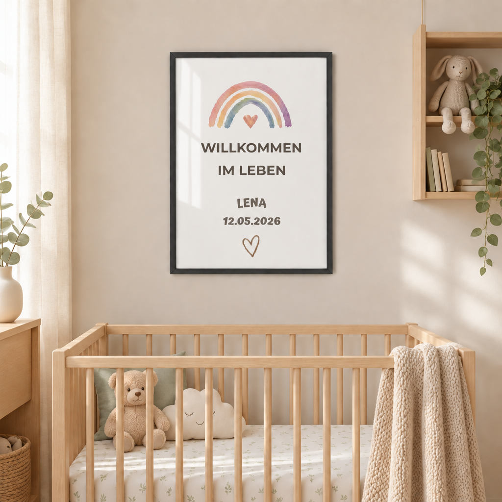 Personalisiertes Baby Poster – Willkommen im Leben