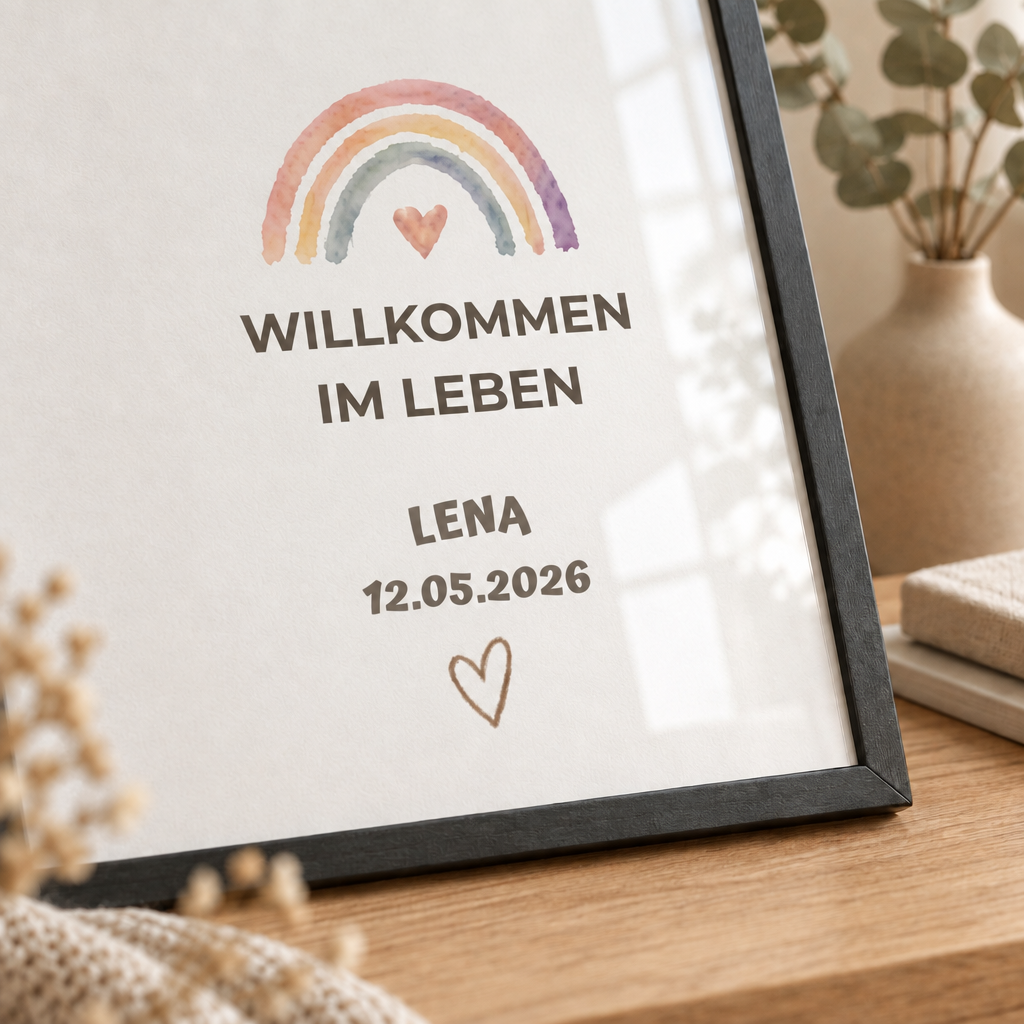 Personalisiertes Baby Poster – Willkommen im Leben