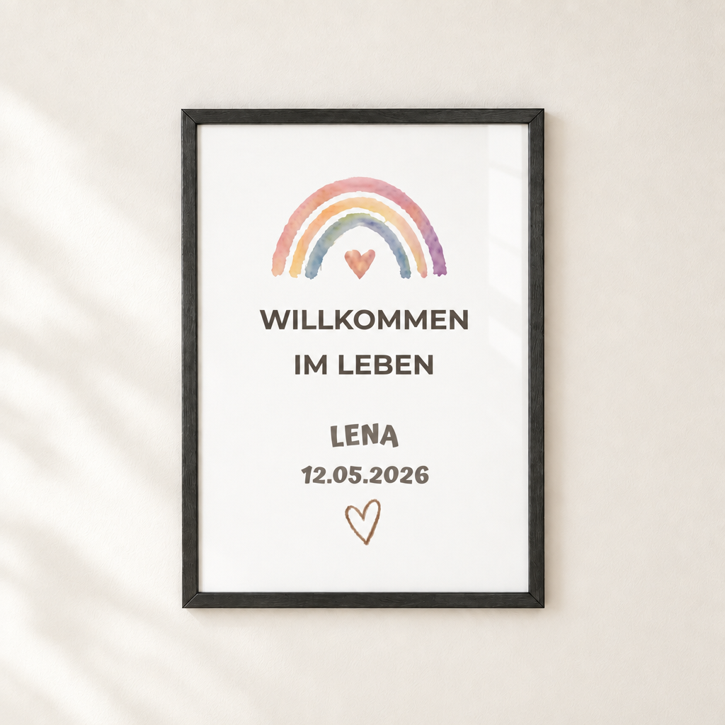 Personalisiertes Baby Poster – Willkommen im Leben